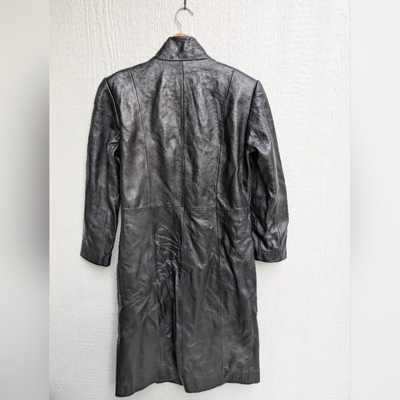 INC International Concepts Black Leather Jacket Coat Women's Size Small - Picture 6 of 6